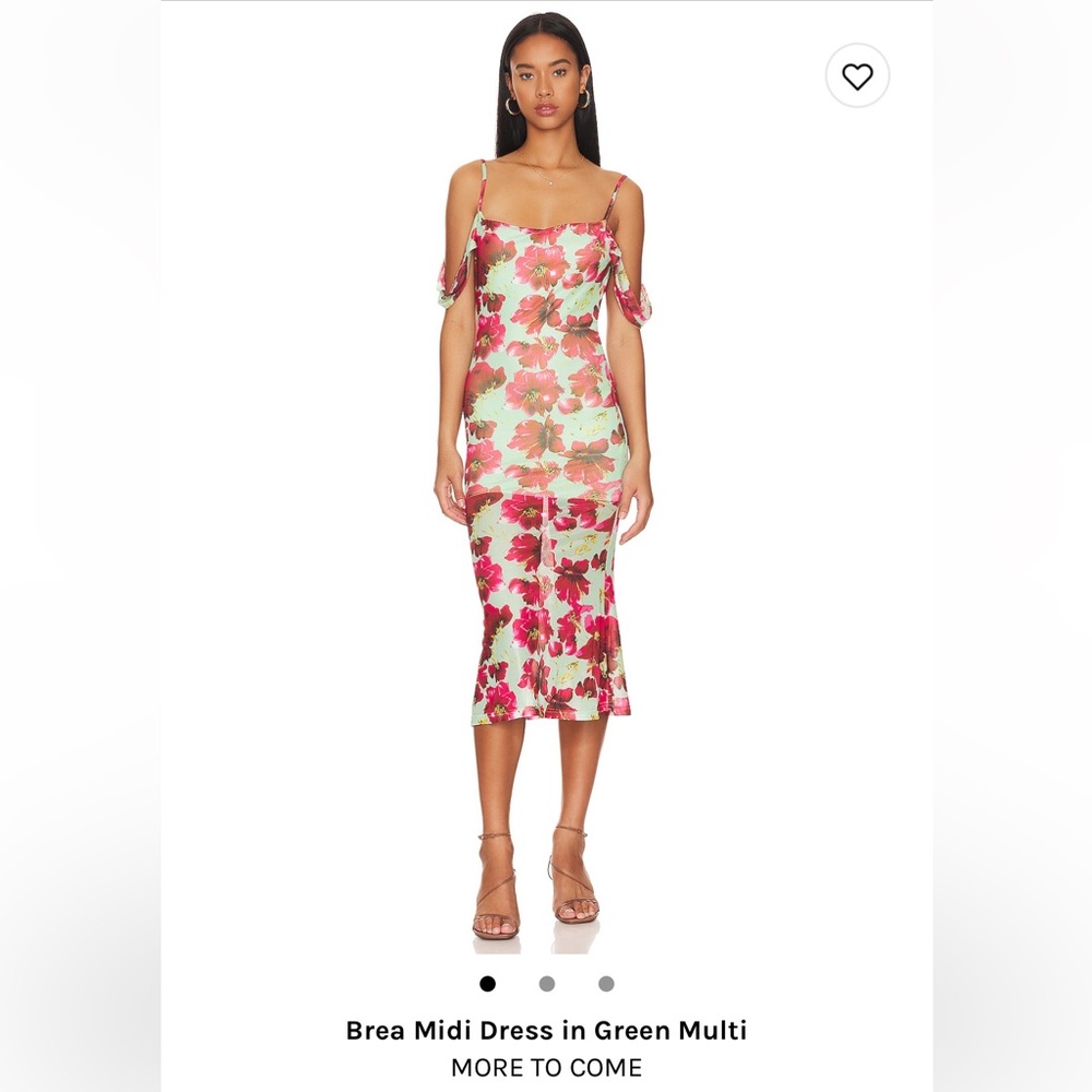 MORE TO COME Brea Midi Dress in Green Multi